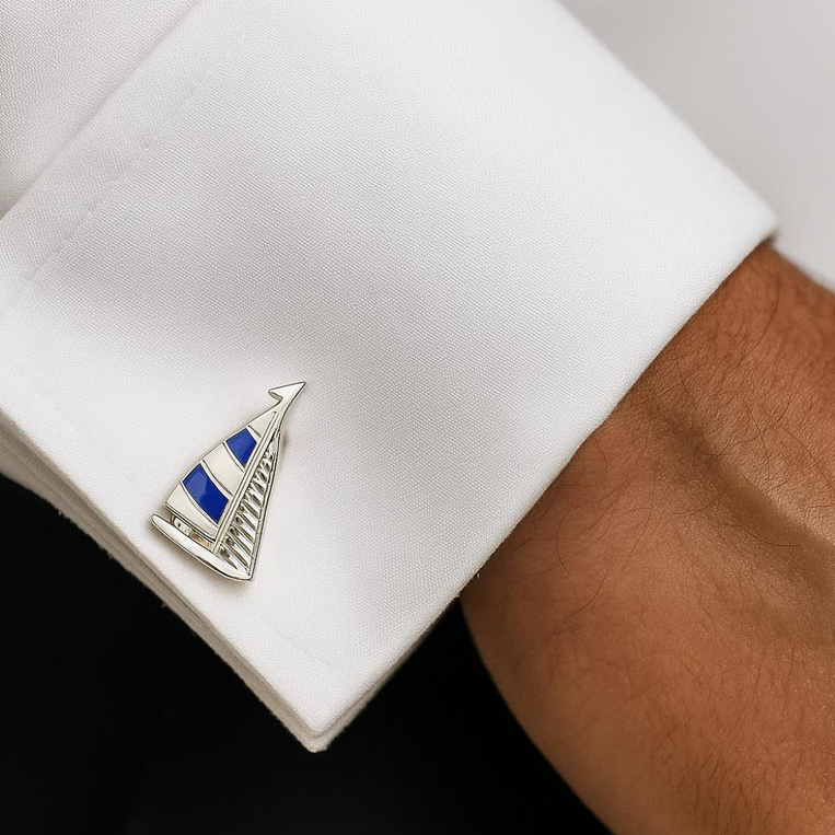 Spinki do mankietów JACHT – prezent DLA ŻEGLARZA MARYNARZA