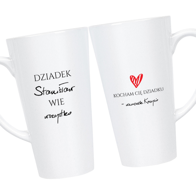 Kubek Latte Max DLA DZIADKA z nadrukiem DZIADEK WIE WSZYSTKO