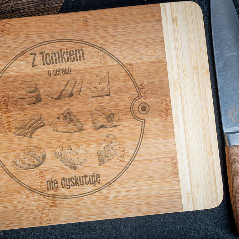 Deska do krojenia i serów z grawerem na prezent DLA ZNAWCY SERÓW