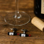 Spinki do mankietów BUTELKA WINA – prezent DLA MIŁOŚNIKA WINA