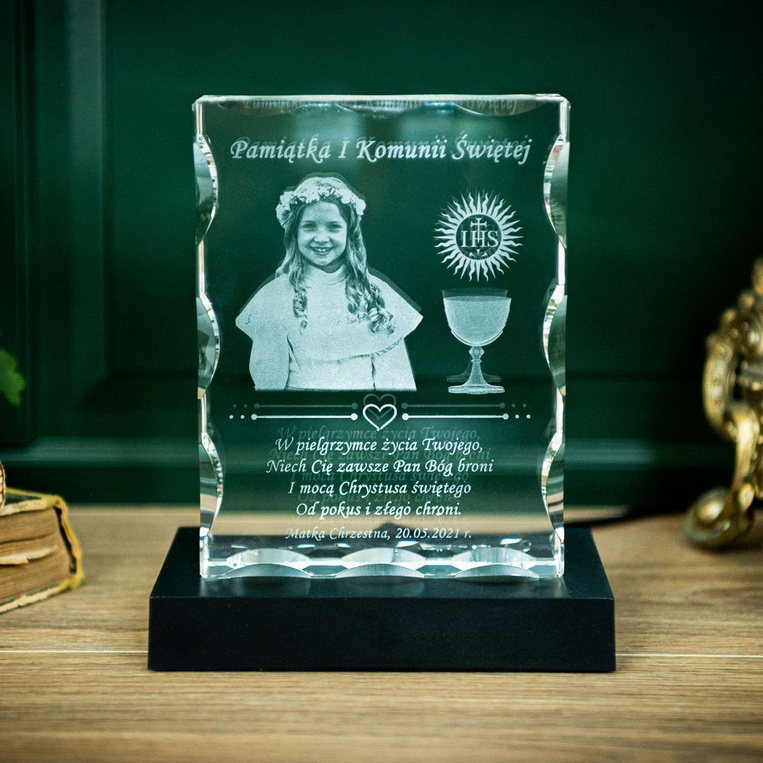 Statuetka ze zdjęciem - Prezent na Pierwszą Komunie Świętą