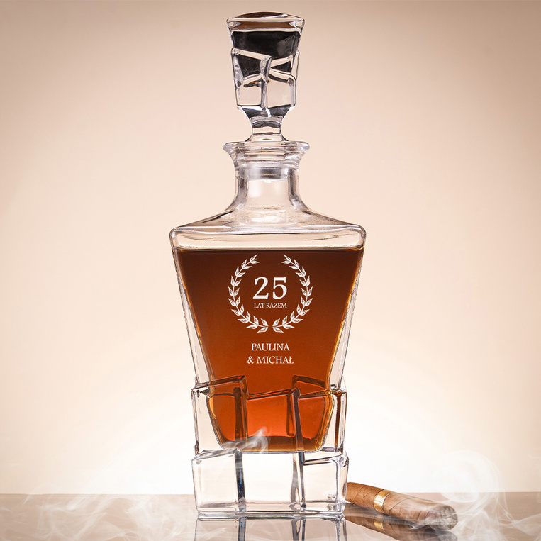 Zestaw whisky z grawerem na 25. rocznicę ślubu – SREBRNE GODY