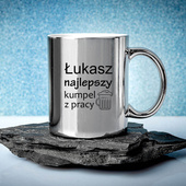 Kubek srebrny z nadrukiem NAJLEPSZY KUMPEL Z PRACY