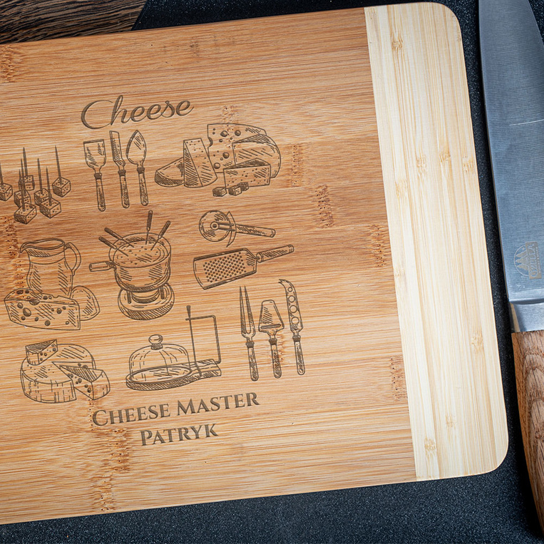 Deska do krojenia z grawerem CHEESE MASTER dla SMAKOSZA SERÓW