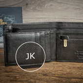 Portfel Wittchen męski czarny TŁOCZONE INICJAŁY personalizowany prezent