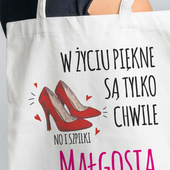 Torba na zakupy kremowa PREZENT DLA NIEJ z TWOIM GRAWEREM