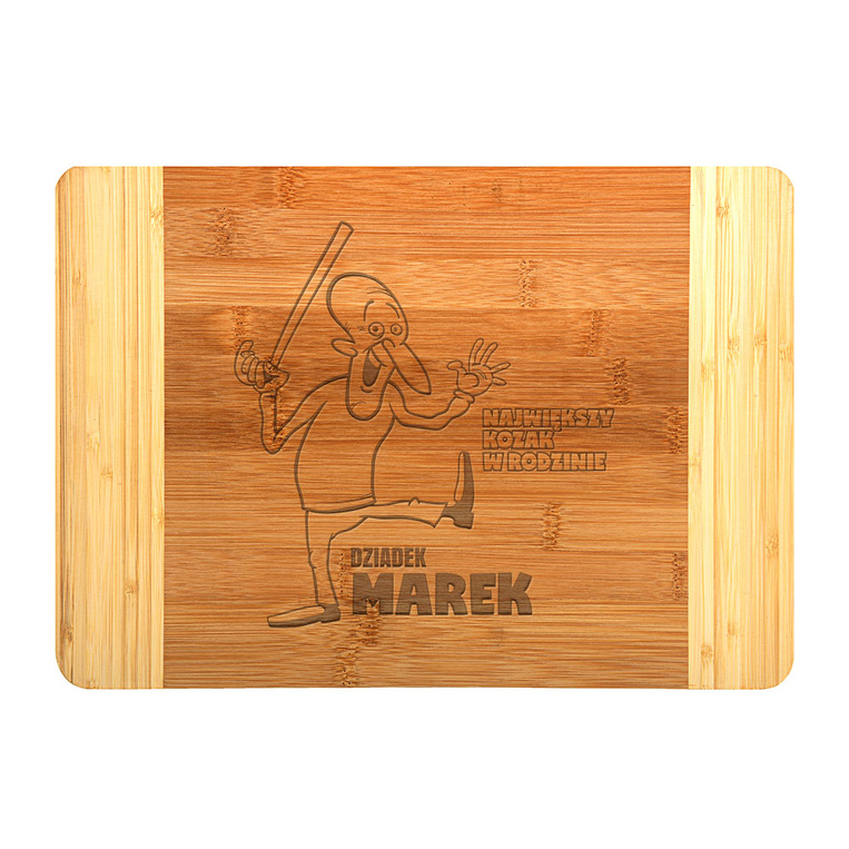 PREZENT DLA DZIADKA deska do krojenia z grawerem NAJWIĘKSZY KOZAK W RODZINIE