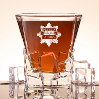 Szklanka Lodowa Premium DLA POLICJANTA z grawerem odznaki i numerem ID