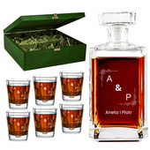 Personalizowana karafka z 6 szklankami w skrzynce PREZENT NA ŚWIĘTA