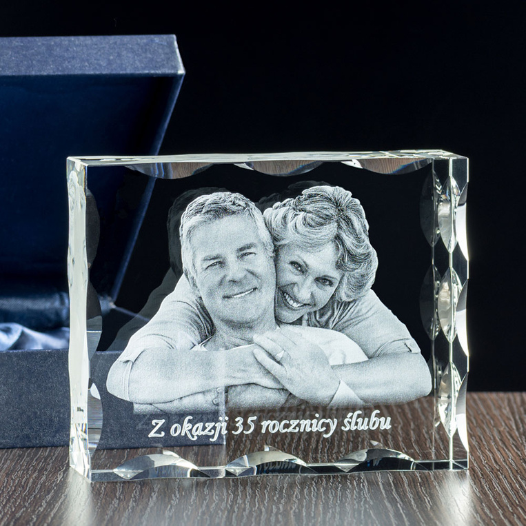 Fotokryształ na prezent z okazji ROCZNICY ŚLUBU z TWOJĄ DEDYKACJĄ