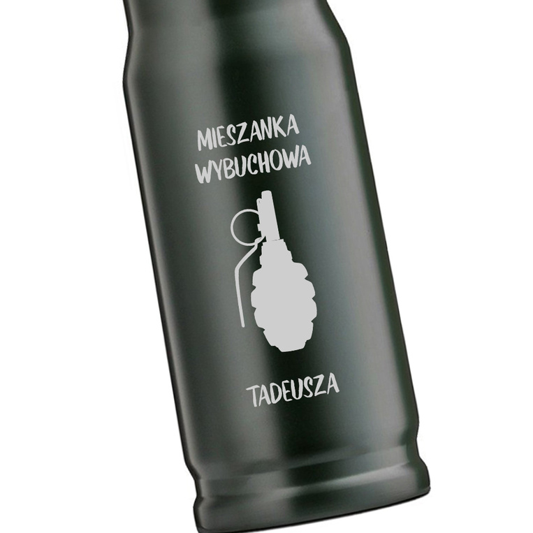 Personalizowany termos pocisk z grawerem - WYBUCHOWY PREZENT DLA FACETA