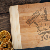 Duża deska do krojenia GRAWER - NIE ZADZIERAJ Z KUCHARZEM + IMIĘ na prezent DLA KOLEGI Z PRACY