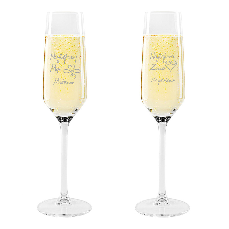 2 kieliszki do szampana NAJLEPSZY MĄŻ I NAJLEPSZA ŻONA prezent dla dwojga