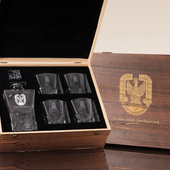 Zestaw do whisky DLA LOTNIKA z grawerem odznaki i stopnia PODZIĘKOWANIA