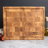 Deska dębowa sztorcowa z grawerem "Szef Kuchni" + imię