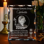 Zdjęcie w krysztale - prezent na Pierwszą Komunię Świętą