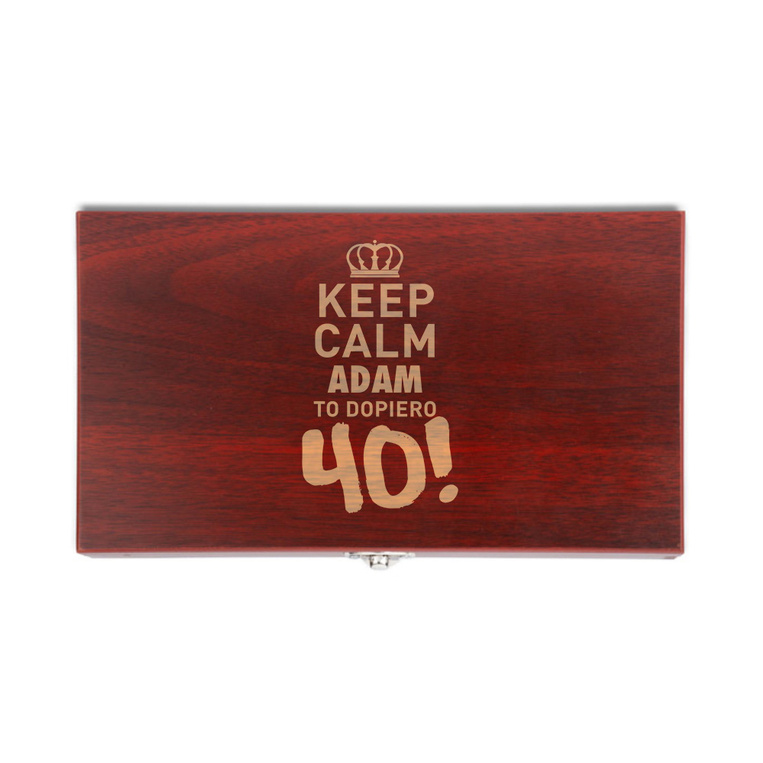 Zestaw do wina z grawerem na URODZINY - KEEP CALM