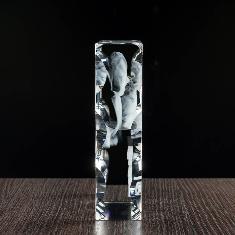 Statuetka 3D z Twoim zdjęciem – fotokryształ LED na rocznicę ślubu