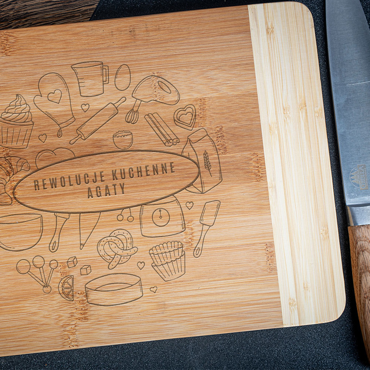 Deska do krojenia z grawerem REWOLUCJE KUCHENNE prezent DLA DZIEWCZYNY