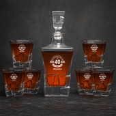Zestaw do whisky PREMIUM na 40 URODZINY – personalizowany prezent