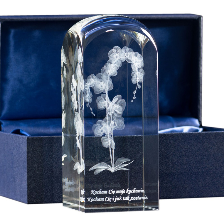 Personalizowany prezent DLA UKOCHANEJ storczyk w szkle na WALENTYNKI ROCZNICĘ