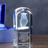 Statuetka DLA NAUCZYCIELA - Sowa 3D - Podziękowanie z dedykacją