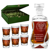 Ekskluzywny prezent dla żołnierza SKW – karafka i szklanki w skrzynce. Emerytura