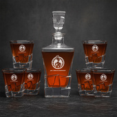 Karafka i 6 szklanek z grawerem Żandarmeria Wojskowa - zestaw do whisky