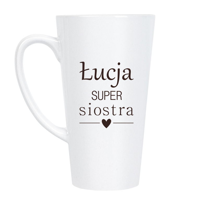 Kubek Latte duży z nadrukiem DLA SUPER SIOSTRY + IMIĘ