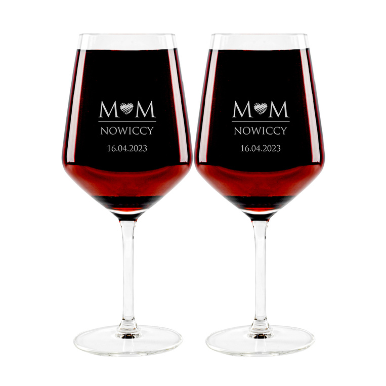 2 kieliszki do wina czerwonego DLA PARY na prezent na ŚLUB I ROCZNICĘ