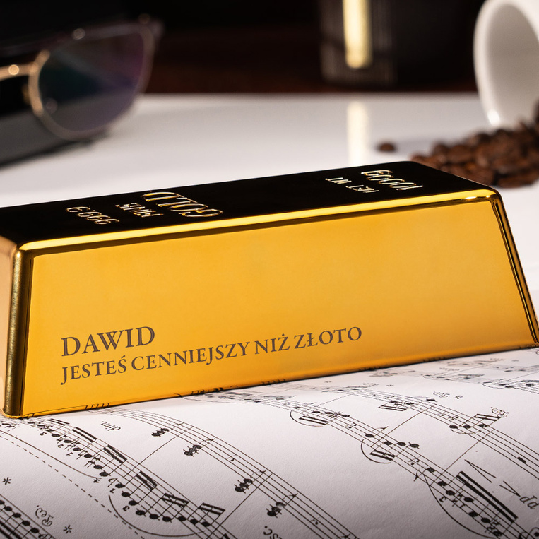 Sztabka złota z grawerem – wyróżnienie firmowe, prezent dla przyjaciela