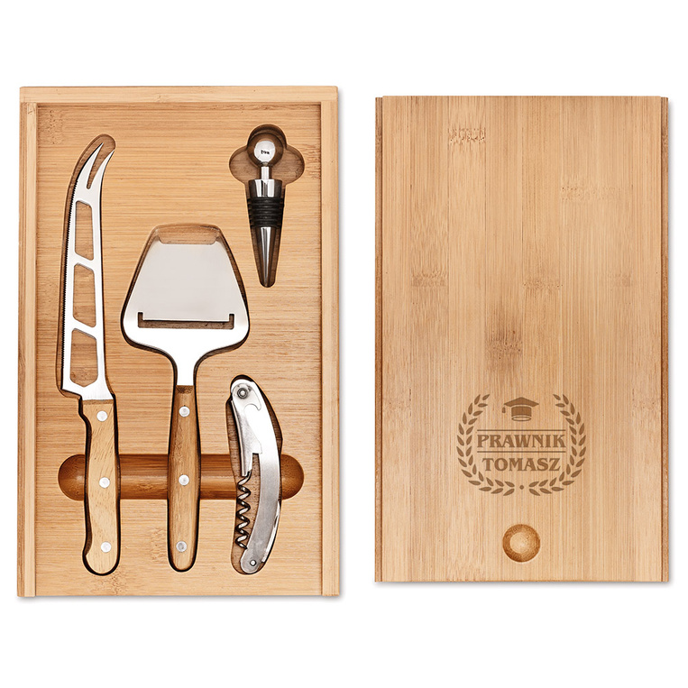Personalizowany zestaw do serów i wina PREZENT DLA PRAWNIKA