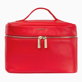 Kosmetyczka skórzana damska na prezent – CZERWONA, ELEGANCKA I POJEMNA