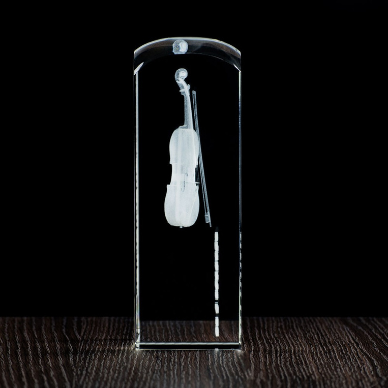 Skrzypce 3D - grawer w statuetce Podziękowanie za naukę, Nagroda w konkursie