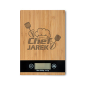 Waga kuchenna prostokątna z TWOIM grawerem CHEF + IMIĘ prezent DLA KOLEGI