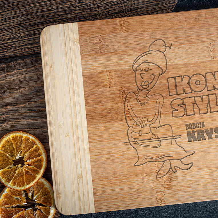 Duża deska do krojenia DLA BABCI z grawerem IKONA STYLU