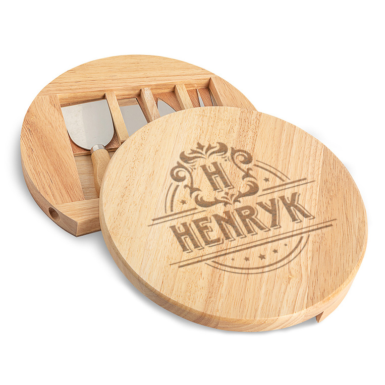 PREZENT DLA NIEGO deska do serów grawerowana MONOGRAM + IMIĘ