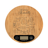 Waga kuchenna bambusowa z grawerem KUCHNIA MARIETTY prezent personalizowany IMIENINY