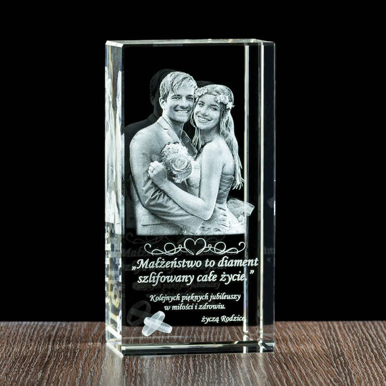 Fotokryształ 3D Zdjęcie w krysztale DLA PARY NA ROCZNICĘ 10 20 30 40 50
