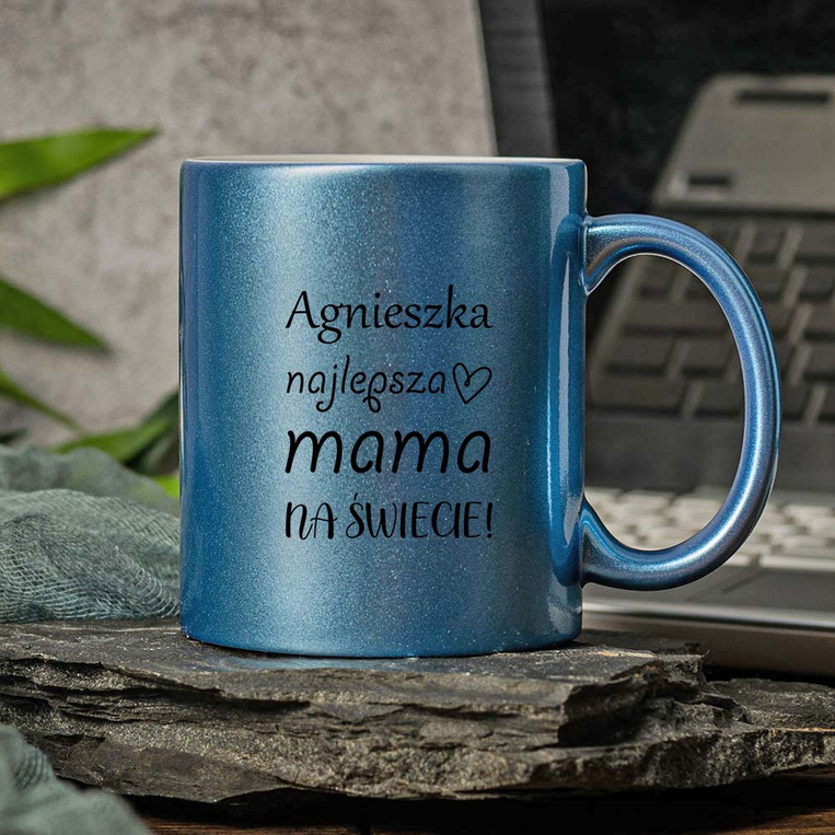 Kubek ceramiczny niebieski PREZENT NA DZIEŃ MATKI