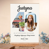 Statuetka z plexi z drewnianą podstawką 21x30 cm – Prezent na 40 urodziny