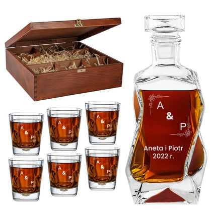 GRAWEROWANY ZESTAW DO WHISKY DLA PARY na rocznicę parapetówkę