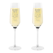 Prezent na ŚLUB 2 kieliszki do szampana z grawerem NA DOBRE I ZŁE