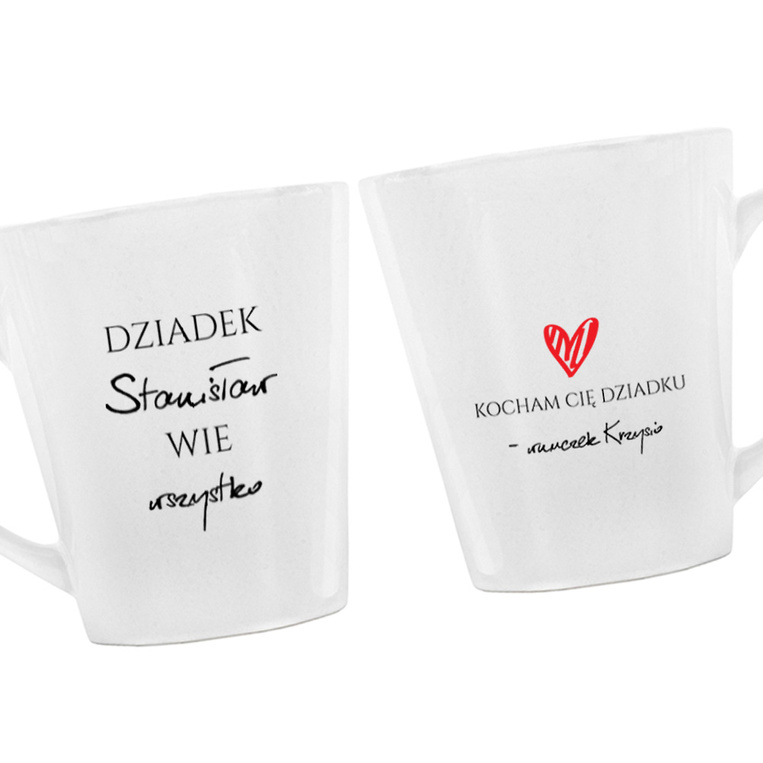 Kubek Latte dla dziadka z nadrukiem DZIADEK WIE WSZYSTKO