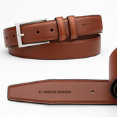 Pasek do spodni męski brązowy M 115 cm z TWOIM GRAWEREM – personalizowany prezent