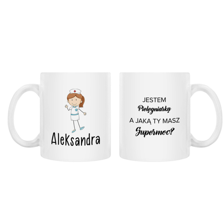 Kubek z nadrukiem DLA PIELĘGNIARKI z personalizacją