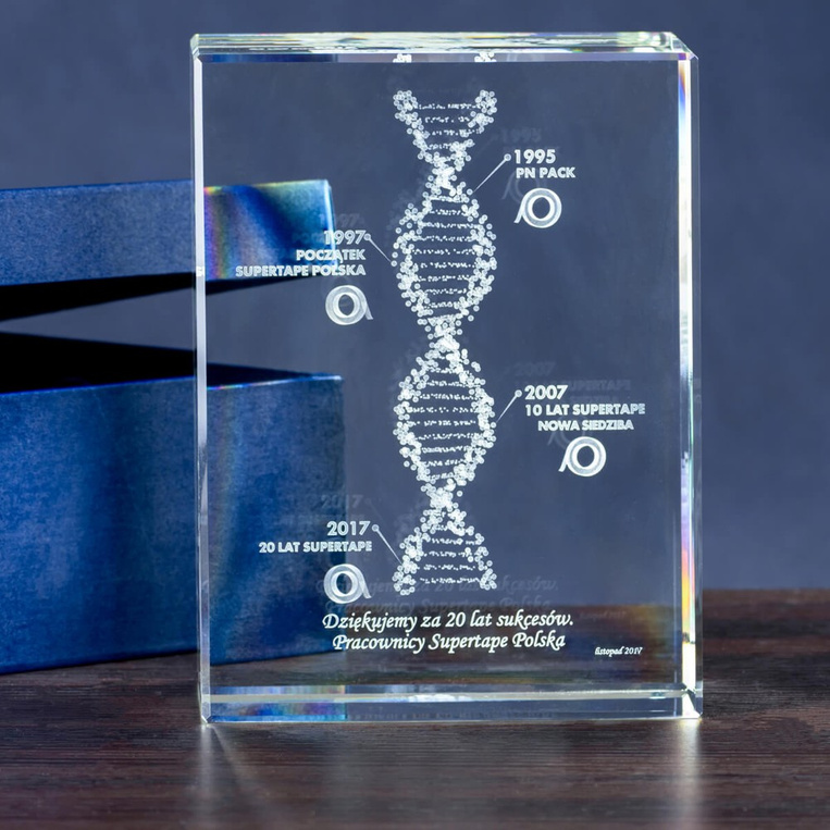 Oś czasu jako Jubileuszowa Statuetka Firmowa - Grawer 3D