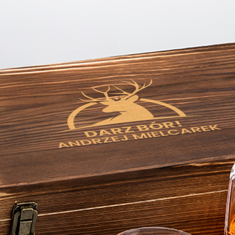 Zestaw do whisky TWIST z grawem DARZ BÓR! dla MYŚLIWEGO LEŚNIKA
