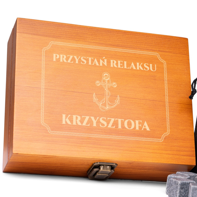 Komplet kamieni do whisky DLA MARYNARZA pomysł na personalizowany prezent