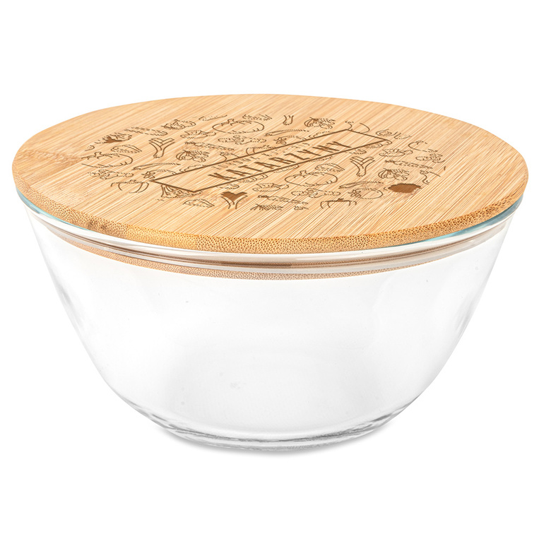 Personalizowana szklana salaterka z grawerem ZDROWA KUCHNIA + IMIĘ